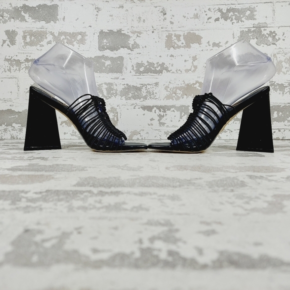 New Sam Edelman LAURETTE Faux Leather Black Strappy Heel Sandals i292 - Picture 7 of 12
